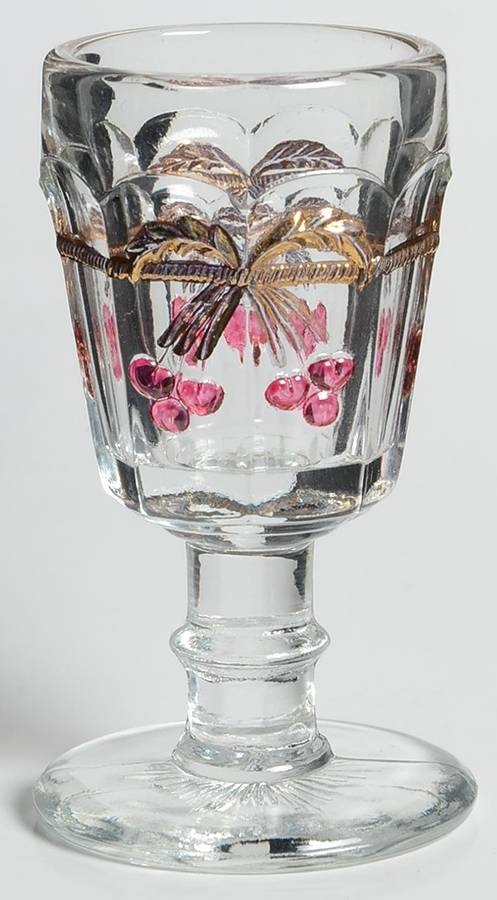Cherry Thumbprint Decorated Child's Goblet by Mosser (Ohio)-1