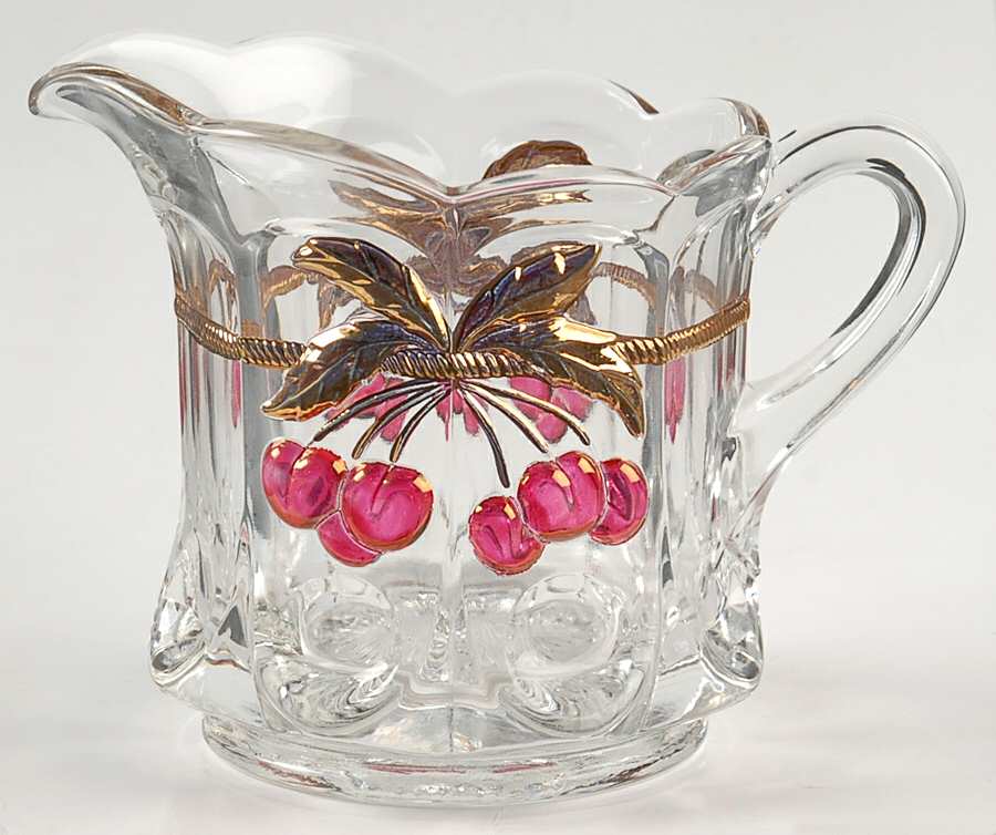 Cherry Thumbprint Decorated Creamer by Mosser (Ohio)-1