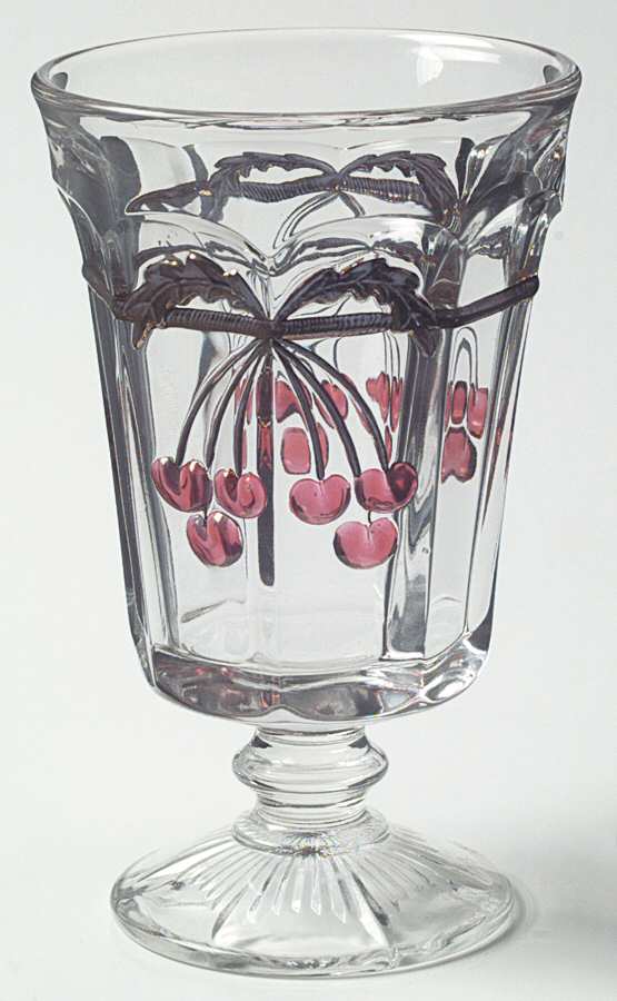 Cherry Thumbprint Decorated Iced Tea by Mosser (Ohio)-1