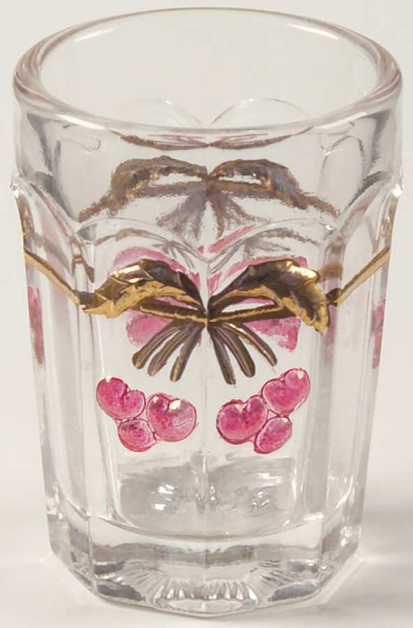 Cherry Thumbprint Decorated Child's Tumbler by Mosser (Ohio)-1