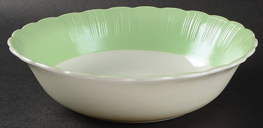 Cremax Bordette Green Round Vegetable Bowl by MacBeth-Evans-1