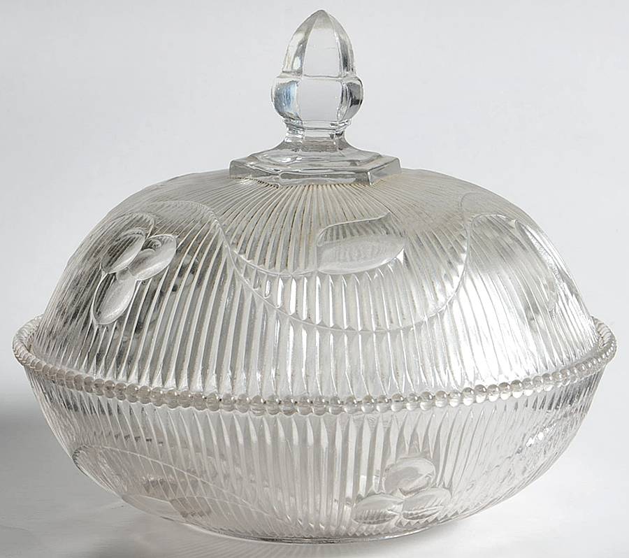 Bellflower Round Covered Butter by McKee-1