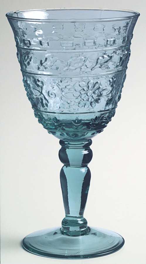 Tender Leaves Blue Water Goblet by Mikasa-1