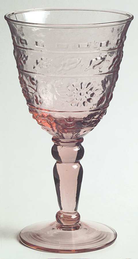 Tender Leaves Pink Water Goblet by Mikasa-1
