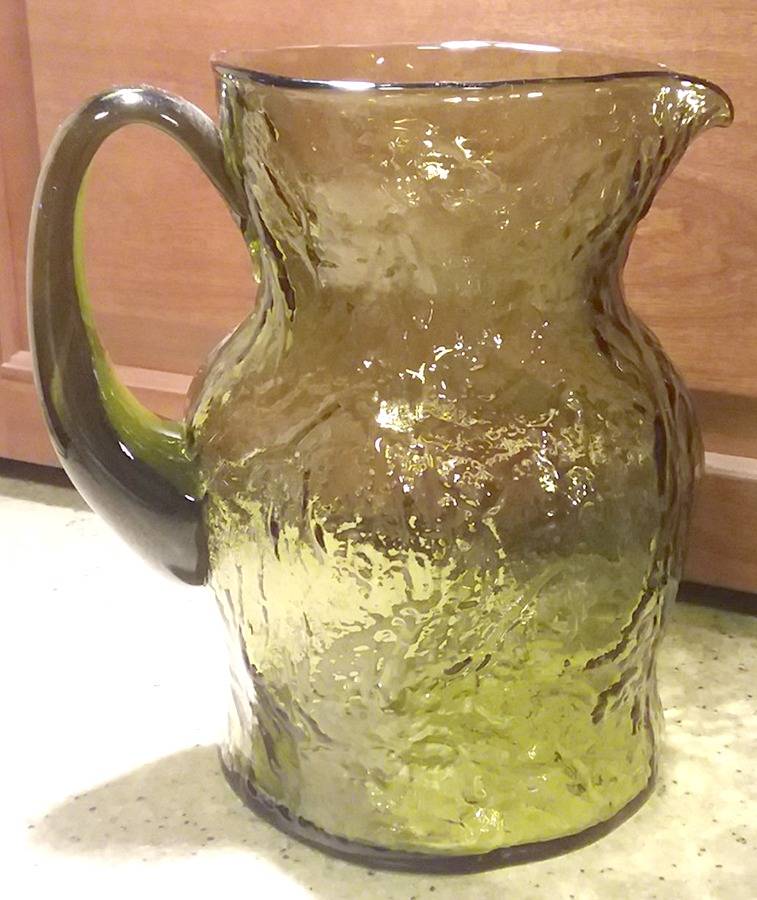 Crinkle Olive Green 68 Oz Pitcher by Morgantown-1