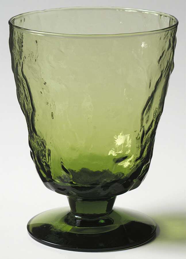 Crinkle Olive Green On The Rocks Goblet by Morgantown-1