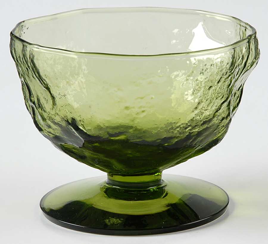 Crinkle Olive Green Champagne/Tall Sherbet by Morgantown-1