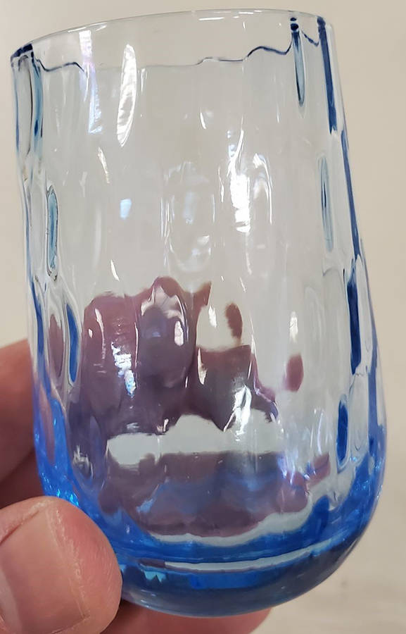 Early American Light Blue Flat Juice Glass by Morgantown-1