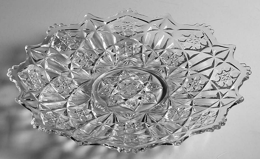 Toltec Clear 10" Sandwich Plate by McKee-1