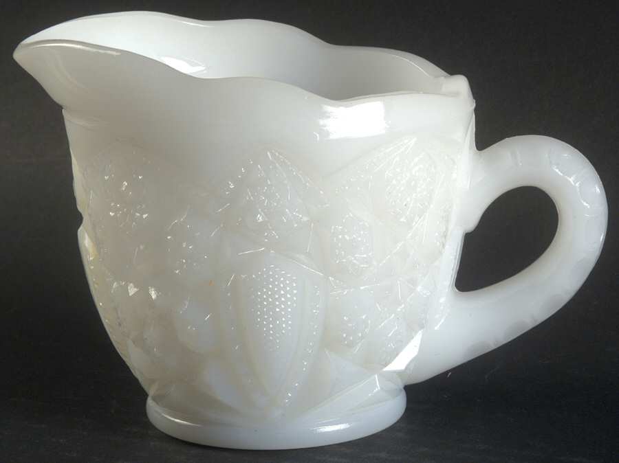 Toltec Milk Glass Creamer by McKee-1