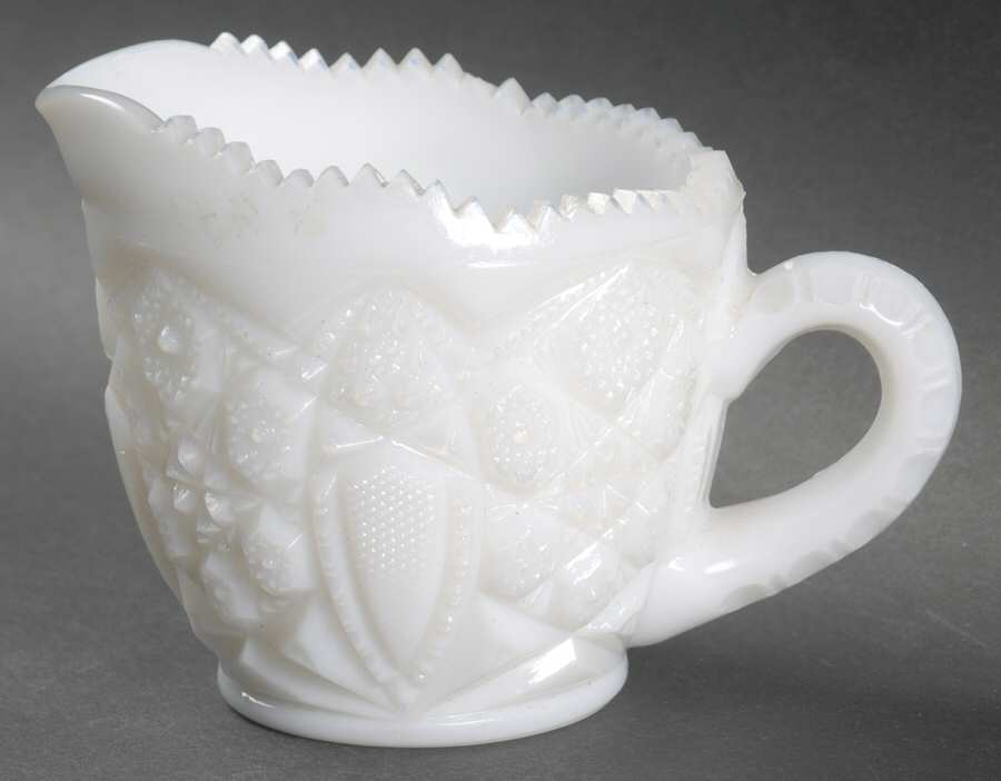Toltec Milk Glass Creamer by McKee-1