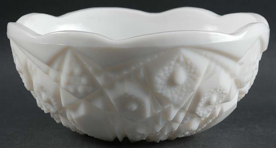 Toltec Milk Glass 8" Round Bowl by McKee-1