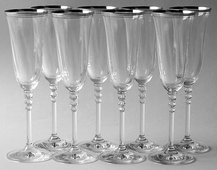 Sonata Platinum Fluted Champagne - Set of 8 by Mikasa-1