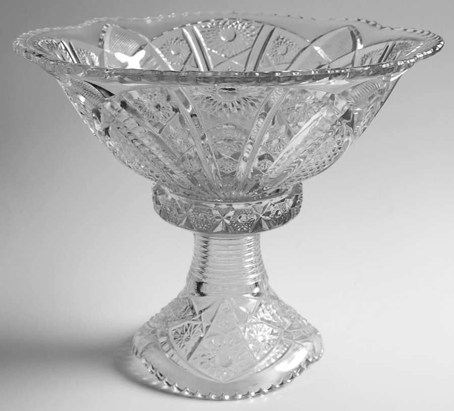 The Concord Clear Punch Bowl with Stand by McKee-1