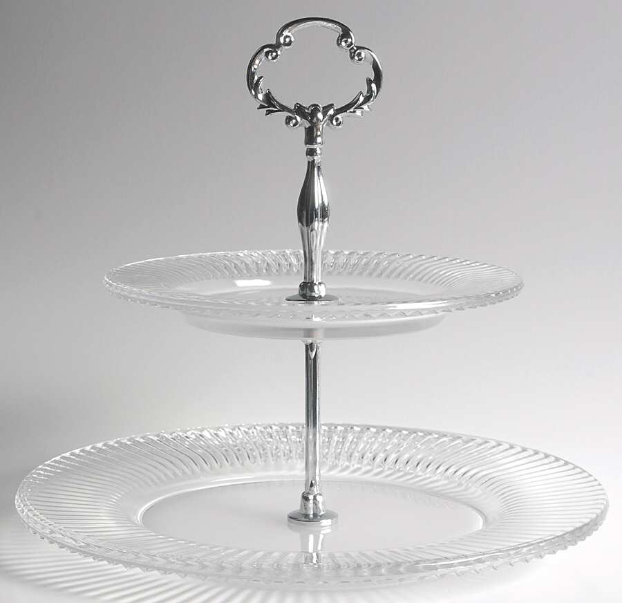 Diamond Fire 2 Tier Serving Tray by Mikasa-1