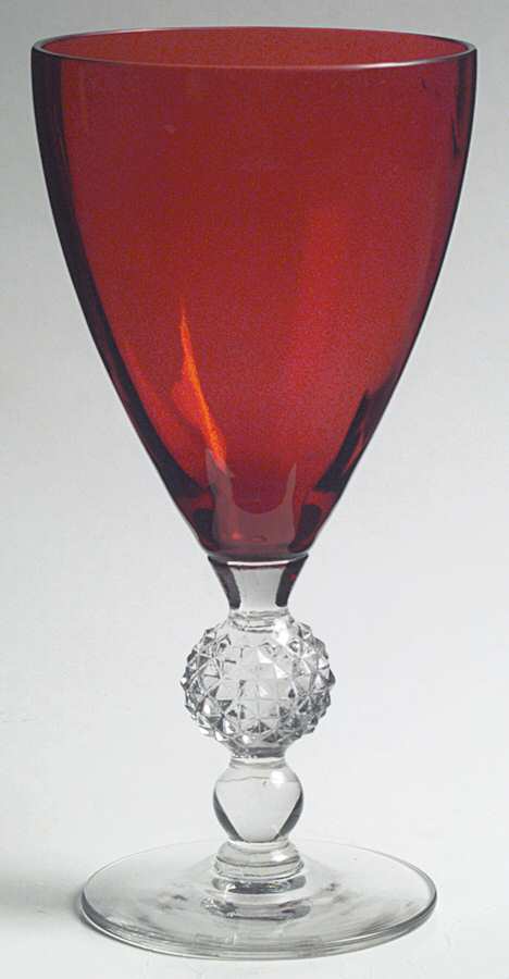 Golf Ball Ruby (Optic) Water Goblet by Morgantown-1
