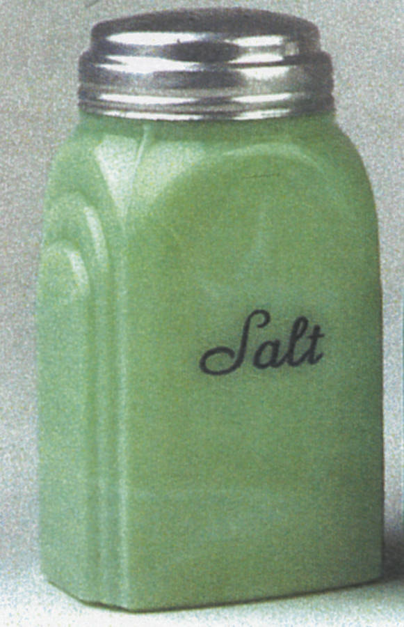 Jadite Salt Shaker with Metal Lid by McKee-1