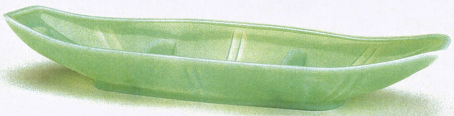 Jadite 10" Round 3 Part Relish by McKee-1