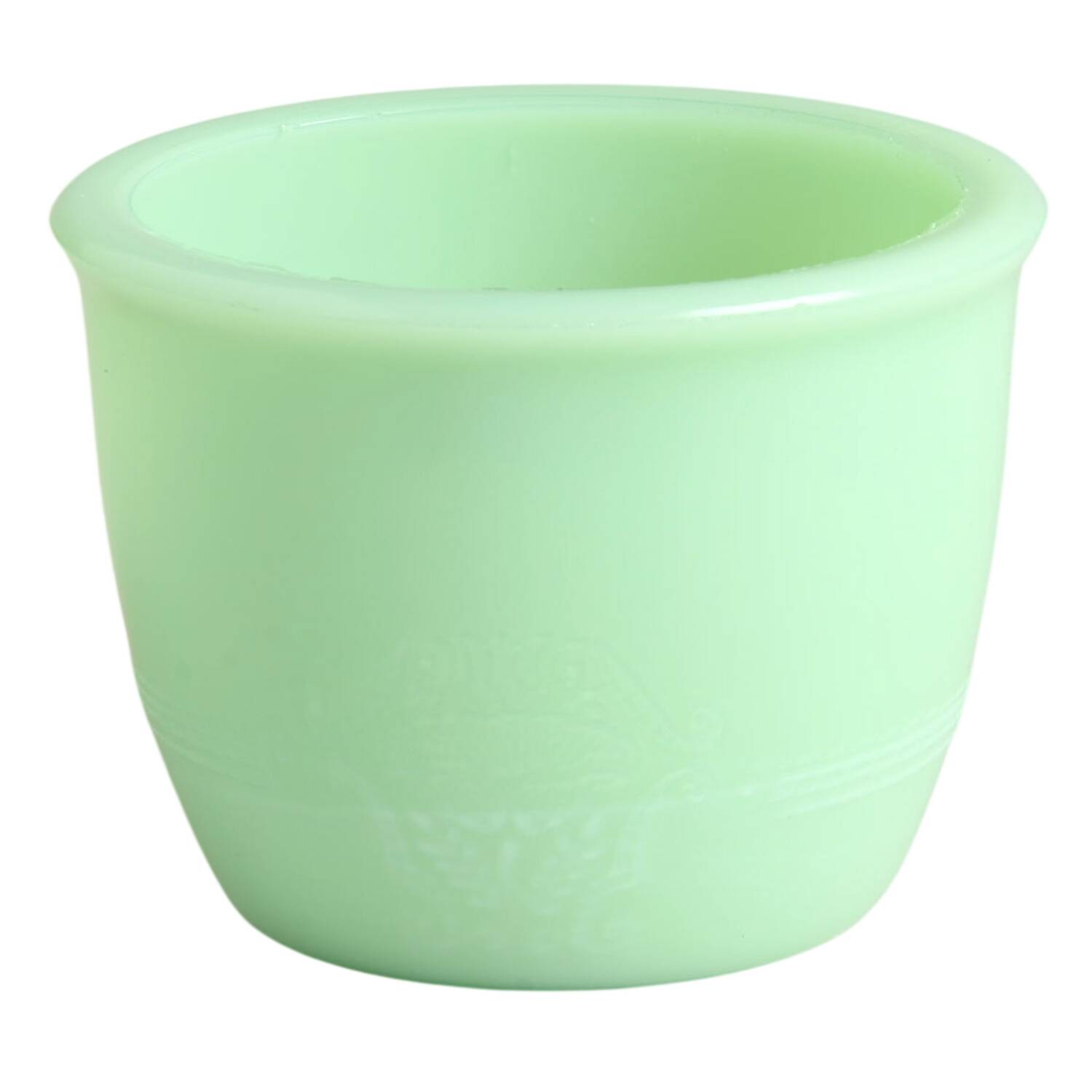 Jadite Deep Embossed Custard Cup by McKee-1