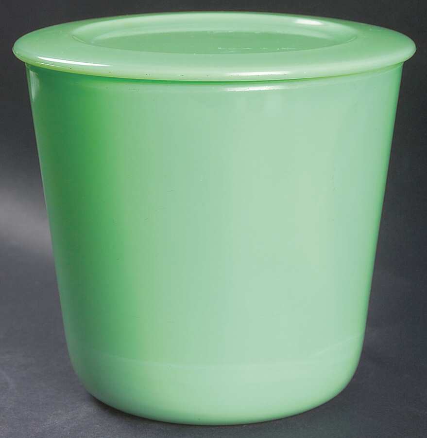 Jadite Large Refrigerator Jar & Lid by McKee-1