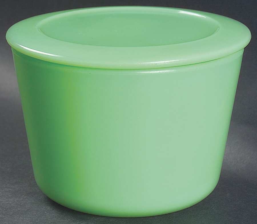 Jadite Medium Refrigerator Jar & Lid by McKee-1