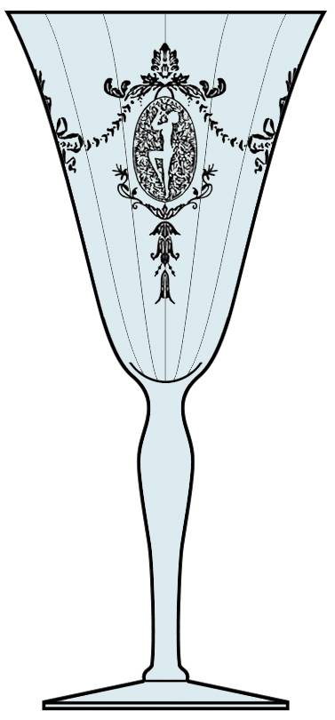Sunrise Medallion Blue (Stem 7604 1-2 Water Goblet by Morgantown-1