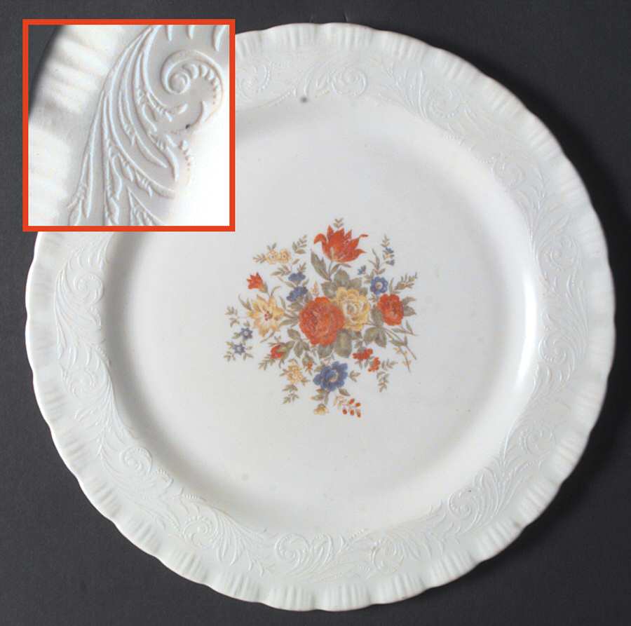 Chinex Classic Bouquet Cake Plate by MacBeth-Evans-1