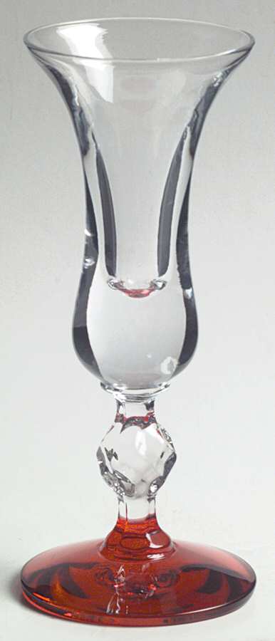 Jamestown Clear Bowl-Ruby Foot Brandy Glass by Morgantown-1