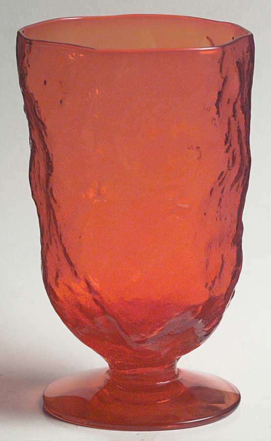 Crinkle Gypsy Fire (Orange) Water Goblet by Morgantown-1