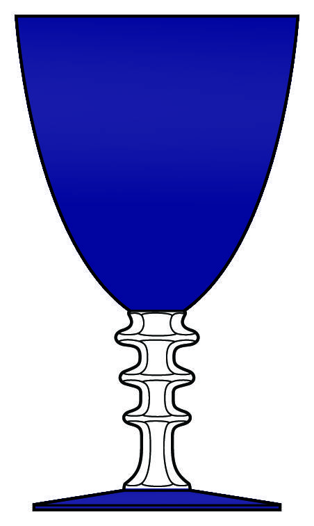 Old Bristol Cobalt White Water Goblet by Morgantown-1