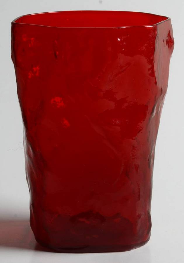 Crinkle Red 9 Oz Flat Tumbler by Morgantown-1