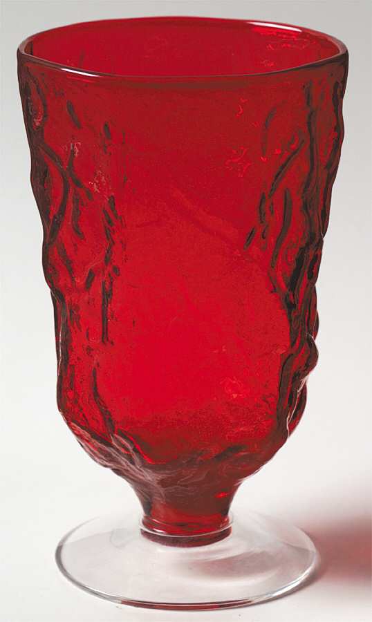 Crinkle Red Water Goblet by Morgantown-1