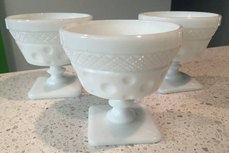 Opal Milk Glass Champagne/Tall Sherbet by McKee-1