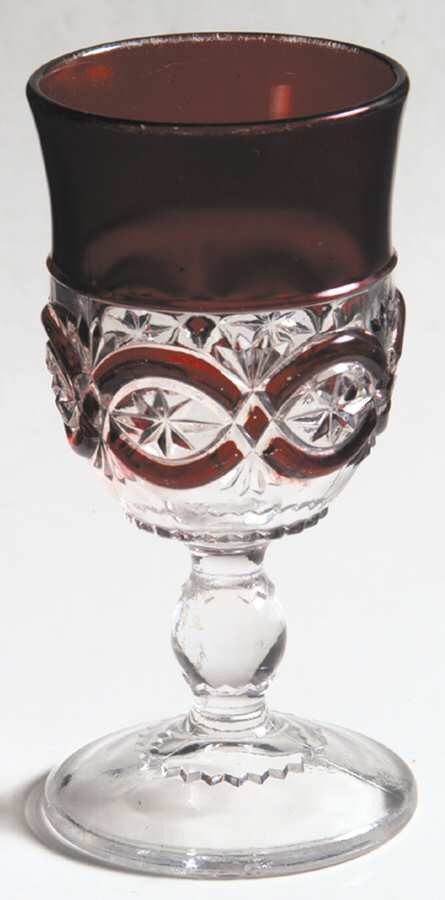 Britannic Ruby Flash Wine Glass by McKee-1
