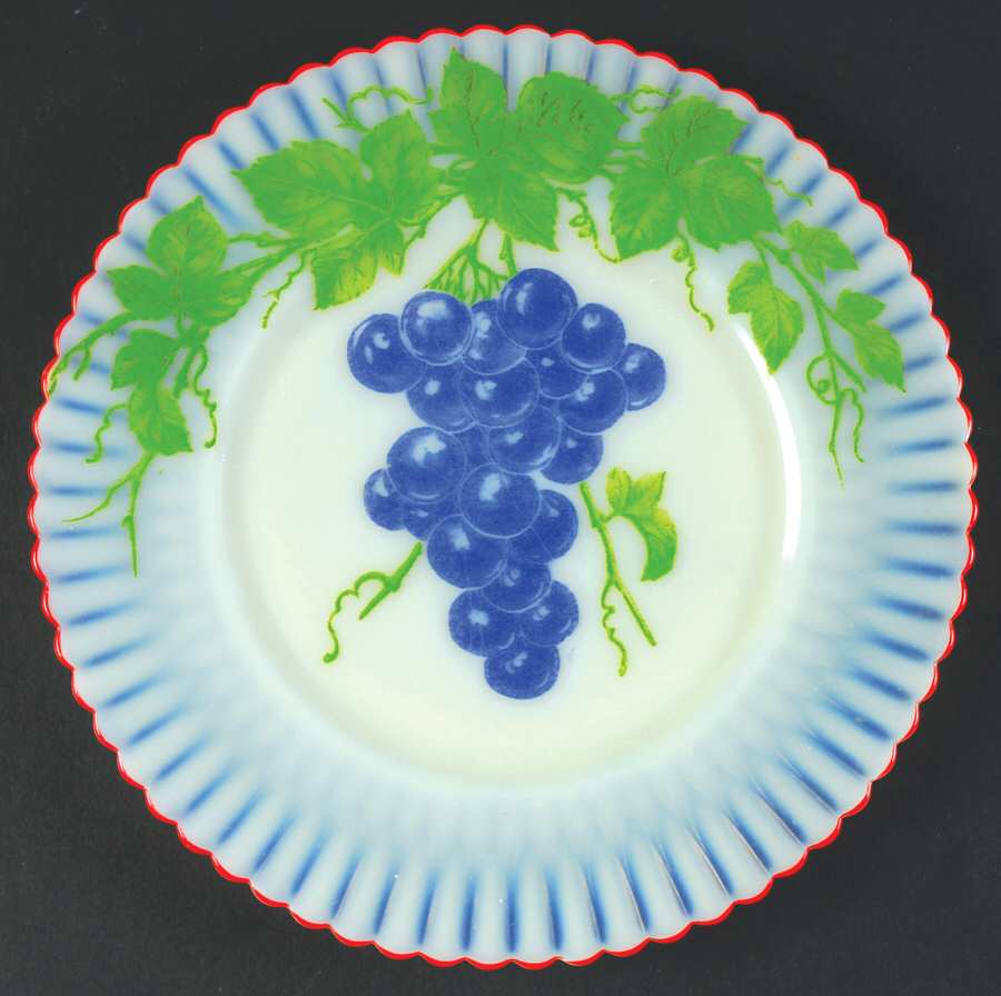 Petalware Fruit (Red Trim) Cremax 8" Salad Plate by MacBeth-Evans-1
