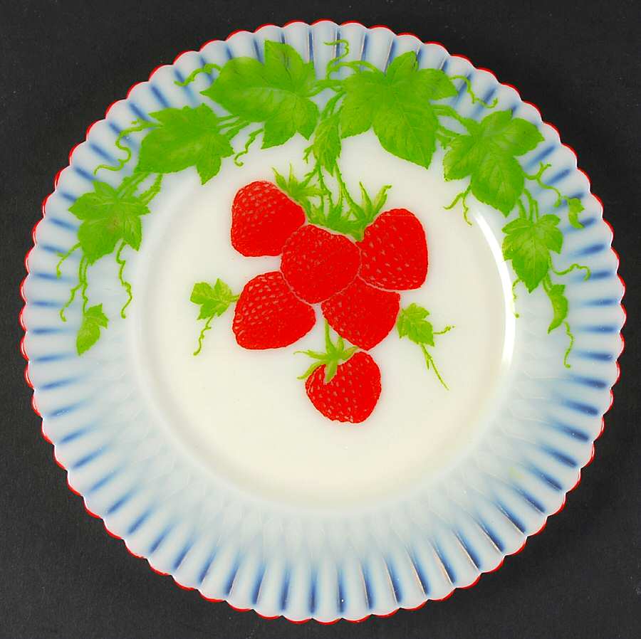 Petalware Fruit (Red Trim) Cremax 8" Salad Plate by MacBeth-Evans-1