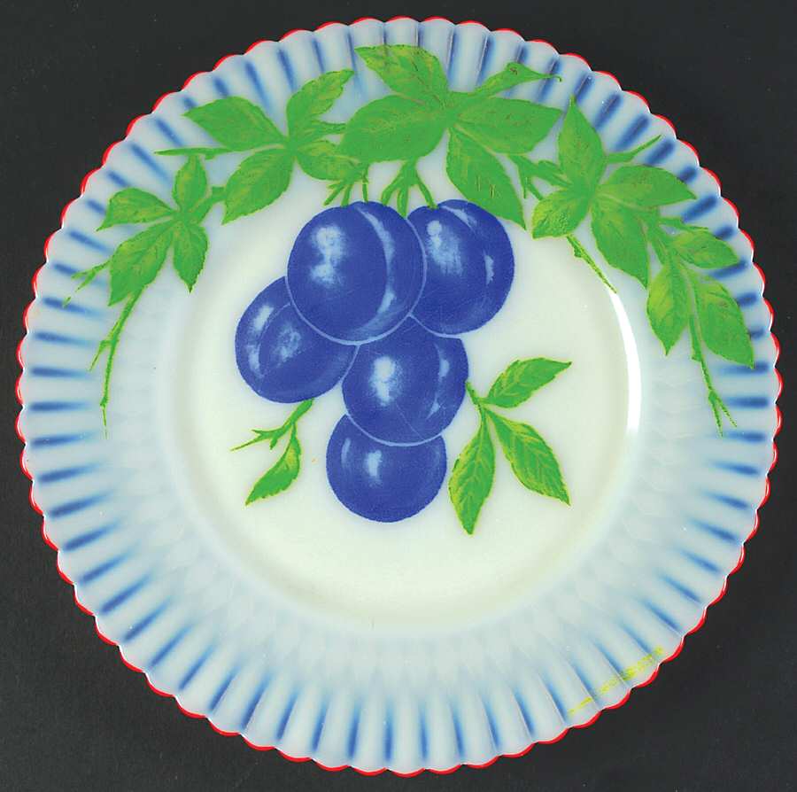 Petalware Fruit (Red Trim) Cremax 8" Salad Plate by MacBeth-Evans-1