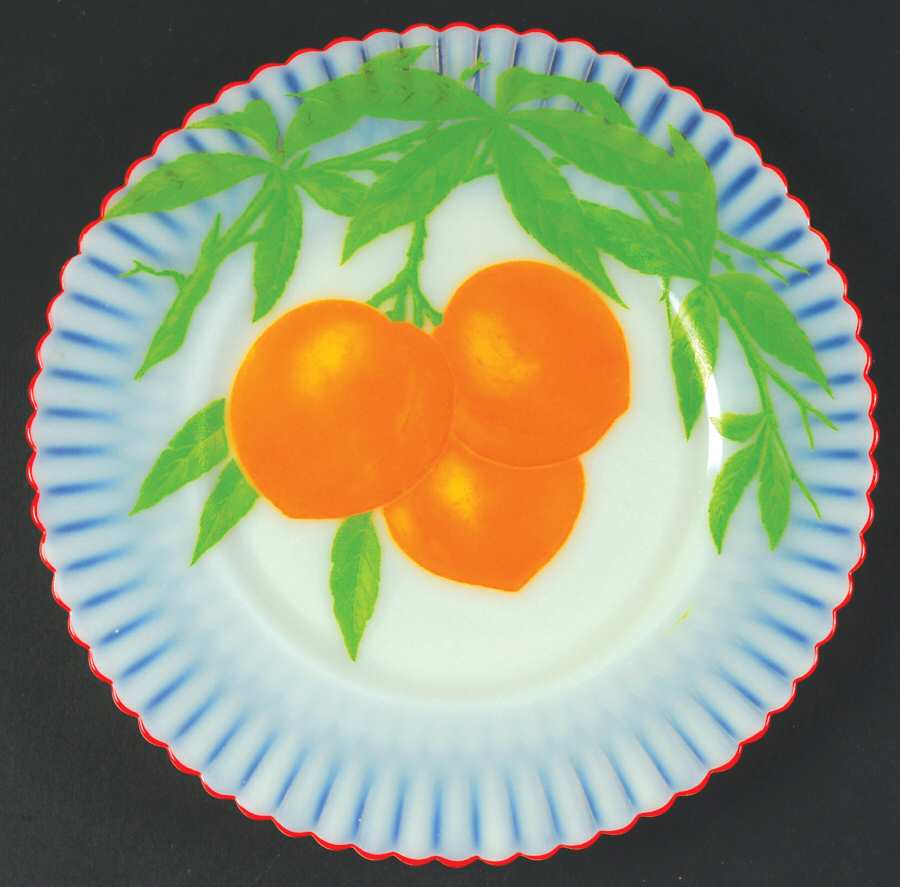 Petalware Fruit (Red Trim) Cremax 8" Salad Plate by MacBeth-Evans-1