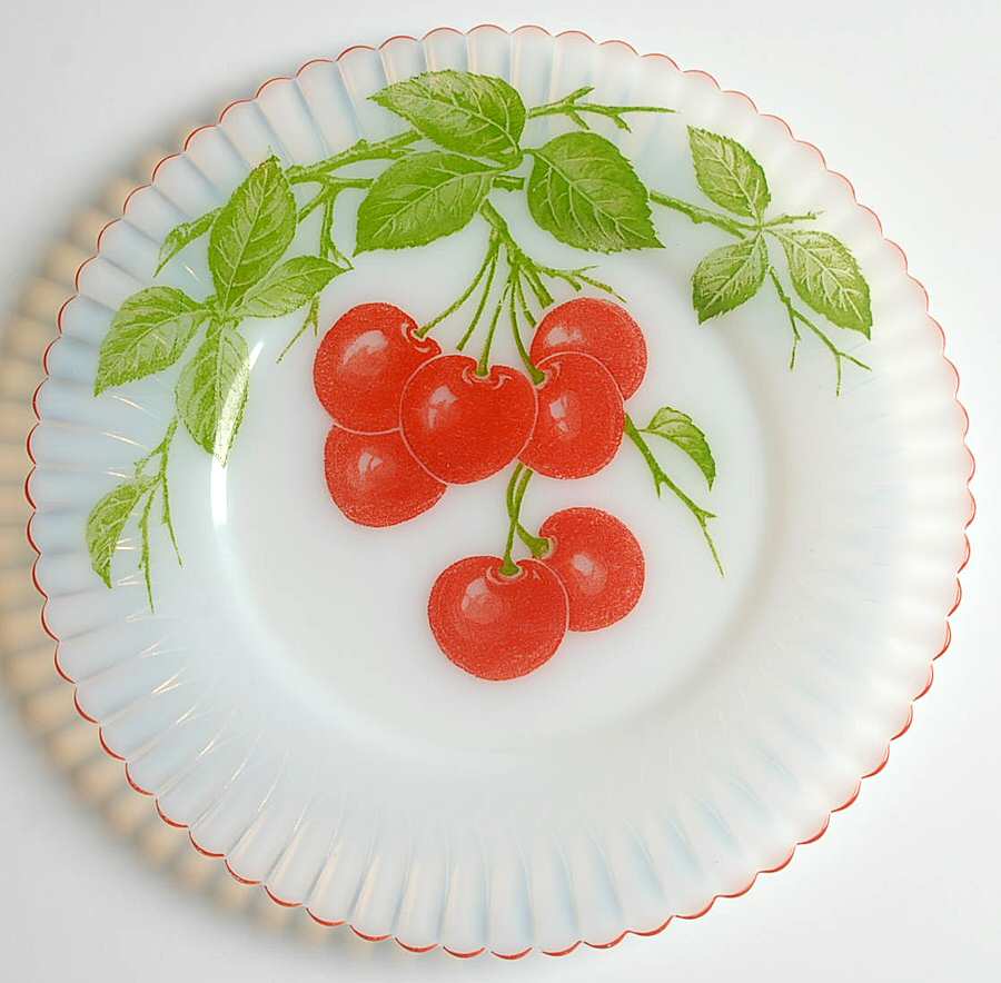 Petalware Fruit (Red Trim) Monax 8" Salad Plate by MacBeth-Evans-1