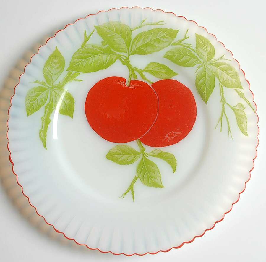 Petalware Fruit (Red Trim) Monax 8" Salad Plate by MacBeth-Evans-1