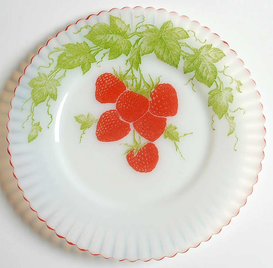 Petalware Fruit (Red Trim) Monax 8" Salad Plate by MacBeth-Evans-1