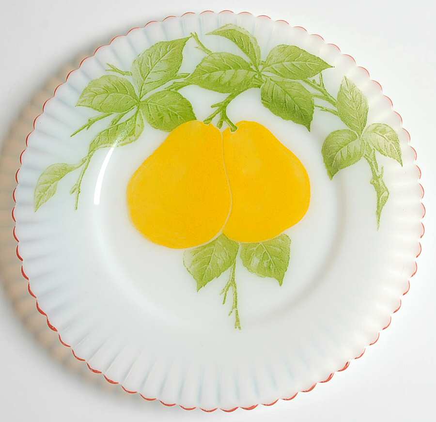 Petalware Fruit (Red Trim) Monax 8" Salad Plate by MacBeth-Evans-1