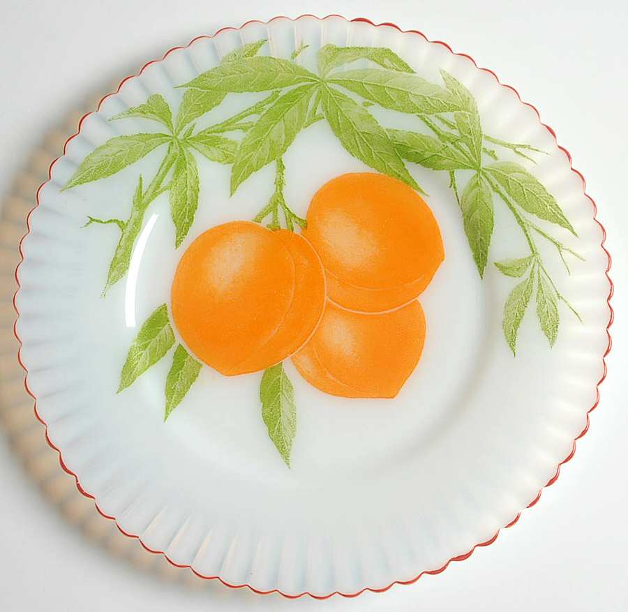 Petalware Fruit (Red Trim) Monax 8" Salad Plate by MacBeth-Evans-1