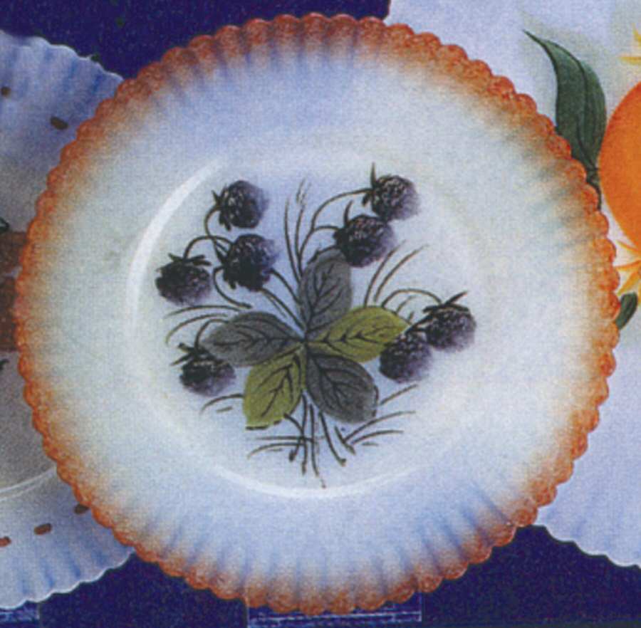 Petalware Fruit (Orange Trim) Cremax 8" Salad Plate by MacBeth-Evans-1