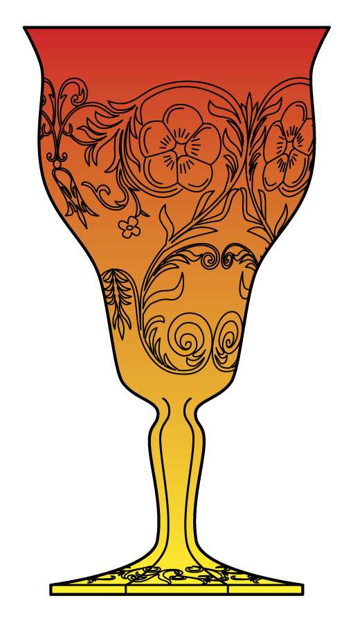 Rock Crystal Amberina Water Goblet by McKee-1