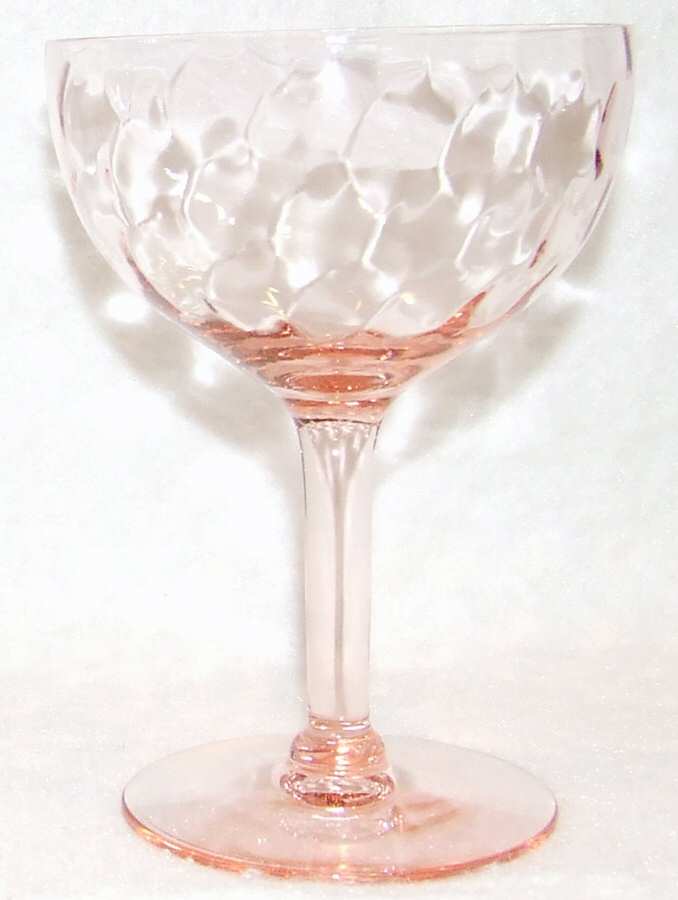 Vernon Pink (Pineapple Optic) Champagne/Tall Sherbet by Morgantown-1