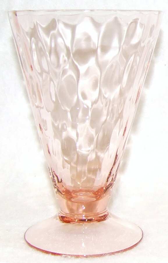 Vernon Pink (Pineapple Optic) Footed Tumbler by Morgantown-1