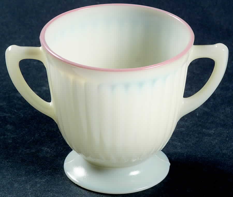 Petalware Cremax Beige Pastel Dec. Footed Open Sugar by MacBeth-Evans-1