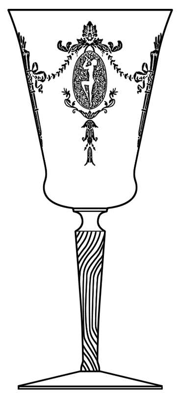 Sunrise Medallion Black (Stem 7654 1-2) Water Goblet by Morgantown-1