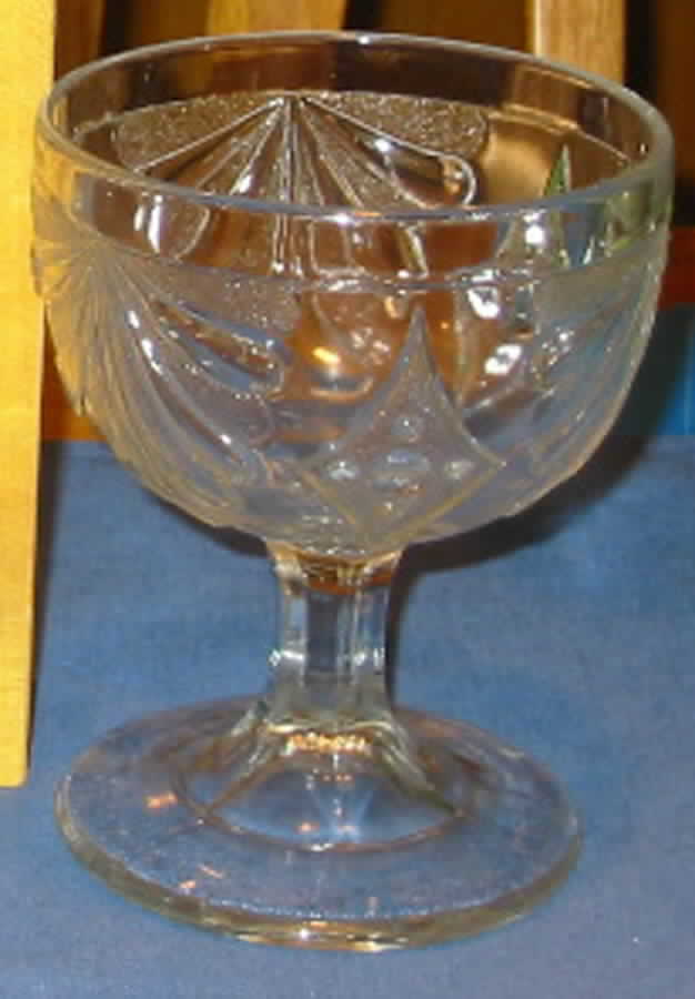 Fan with Diamond & Shell Champagne/Tall Sherbet by McKee-1